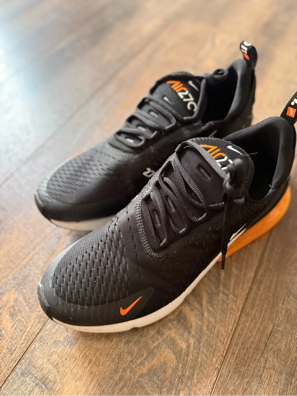 Nike Men’s Air Max 270 Black with Orange Accents
